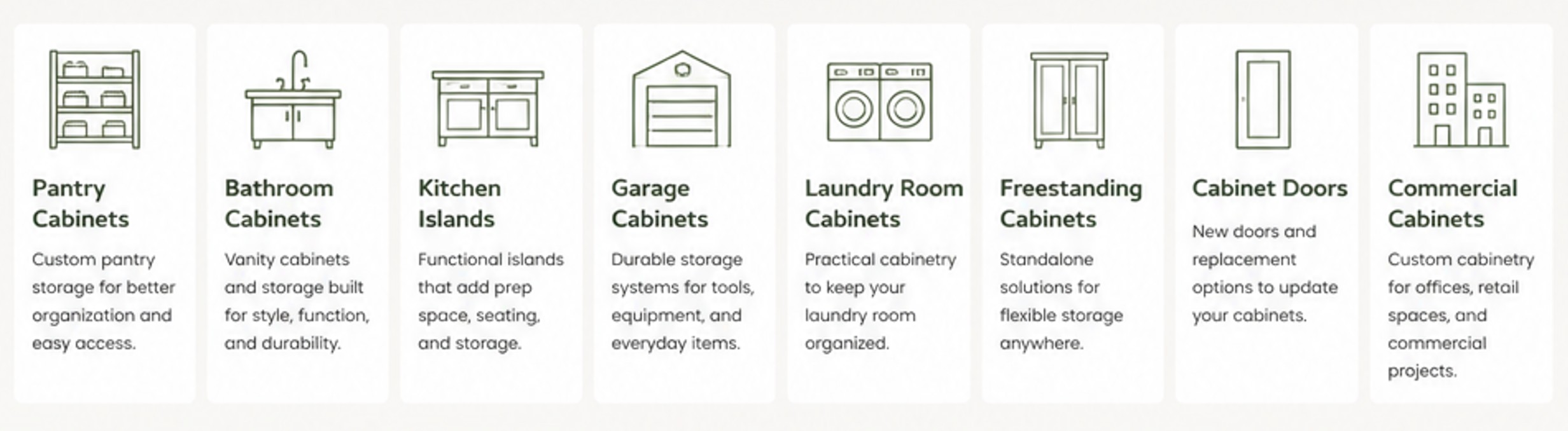 Reference layout for additional cabinet solutions section